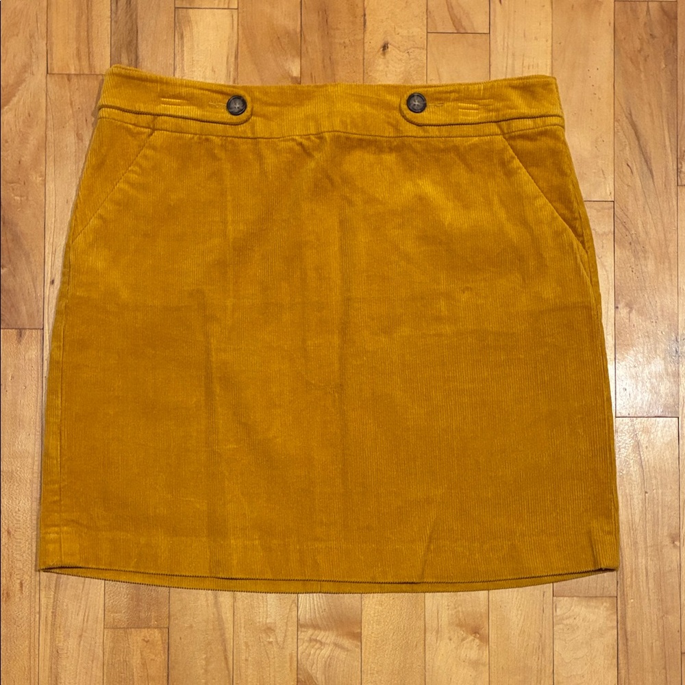 Banana Republic Yellow Corduroy Mini Skirt